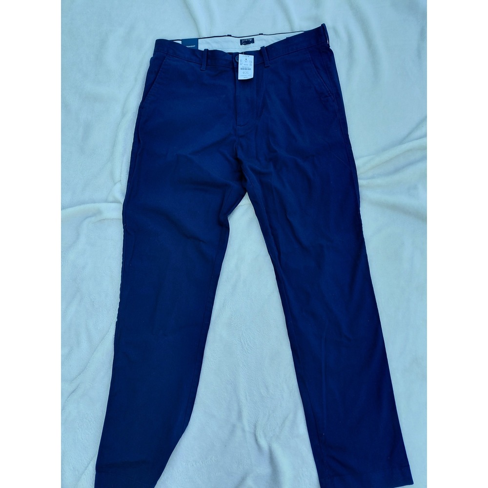 J.Crew Flex Straight Fit Chinos Navy Blue Mens 34x34 H3186
